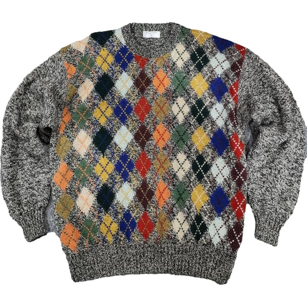 빈티지 90s 발렌티노 스튜디오 아가일 패턴 버진 울 니트 4