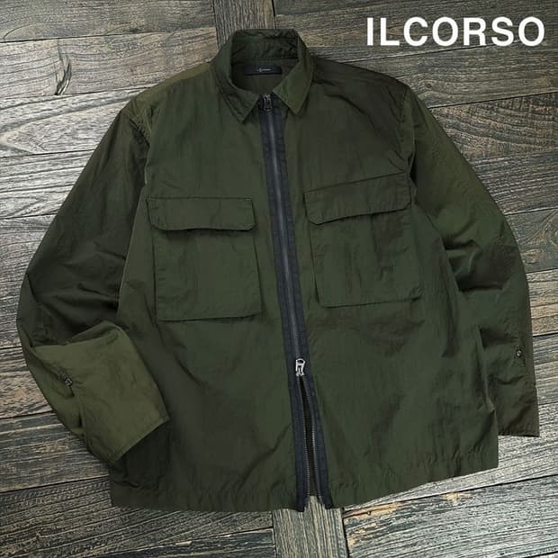 [일꼬르소] 투포켓 나일론 집업 자켓 올리브 카키 M20264