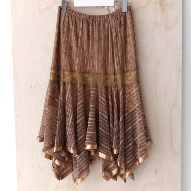 ethnic lace flared skirt