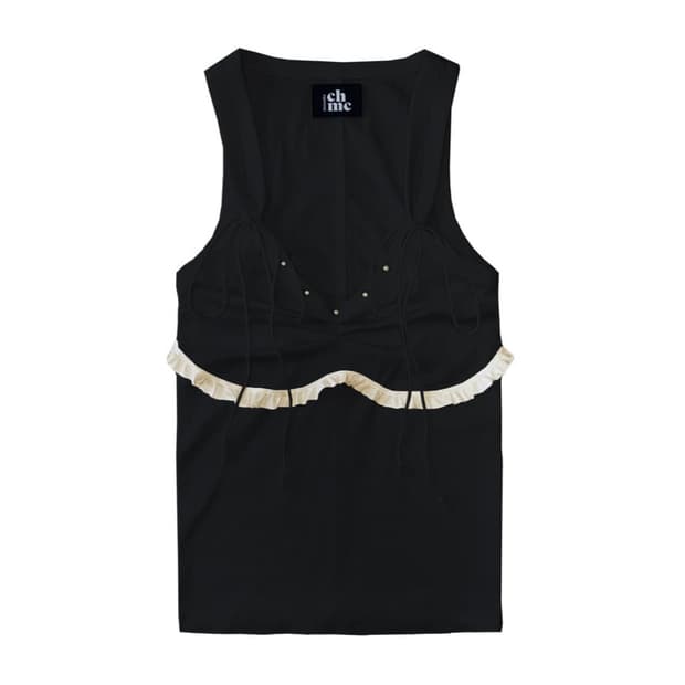 체메씨 STUD FRILL SLEEVELESS 