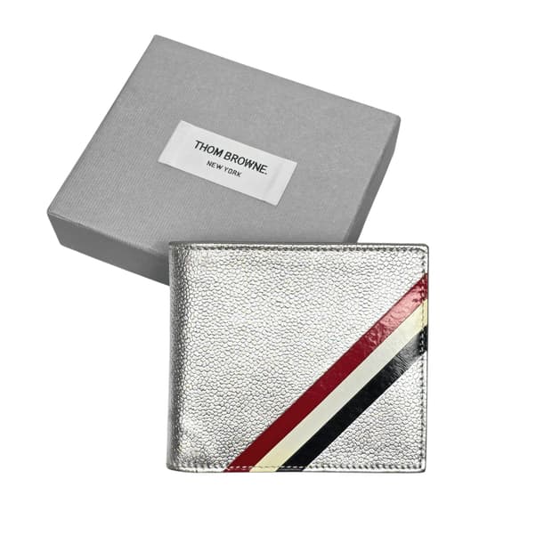 톰브라운 다이애고널 페블그레인 반지갑