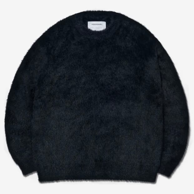 노매뉴얼 CROPPED HAIRY KNIT 블랙 사이즈 L