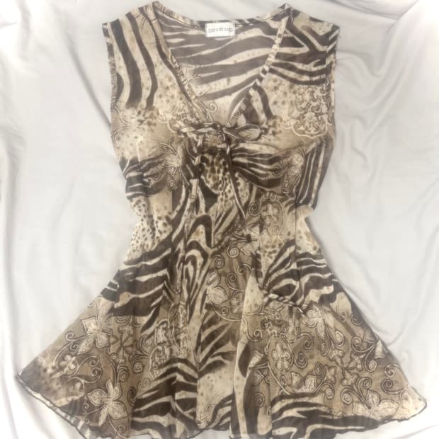 빈티지 오네갸루 시스루 슬리브리스 탑 y2k 나나펑크 샵502 큐빈티지