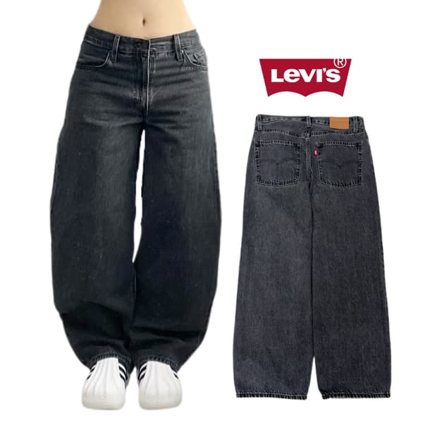 리바이스 흑청 배기핏 스케이터 새깅 데님팬츠