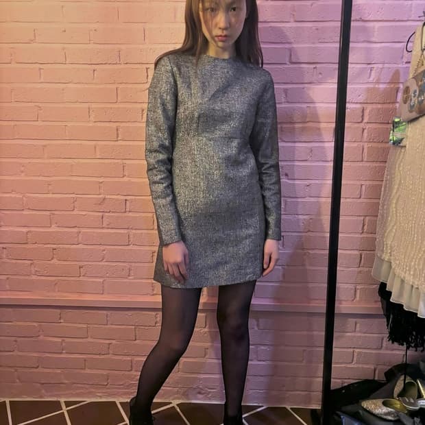 a.p.c 글리터 실버 드레스