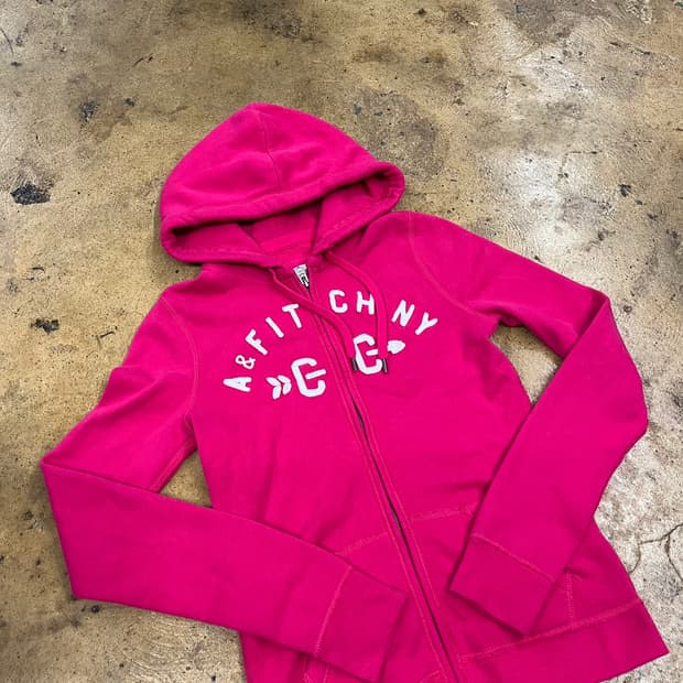 아베크롬비 핑크 딱붙 후드집업