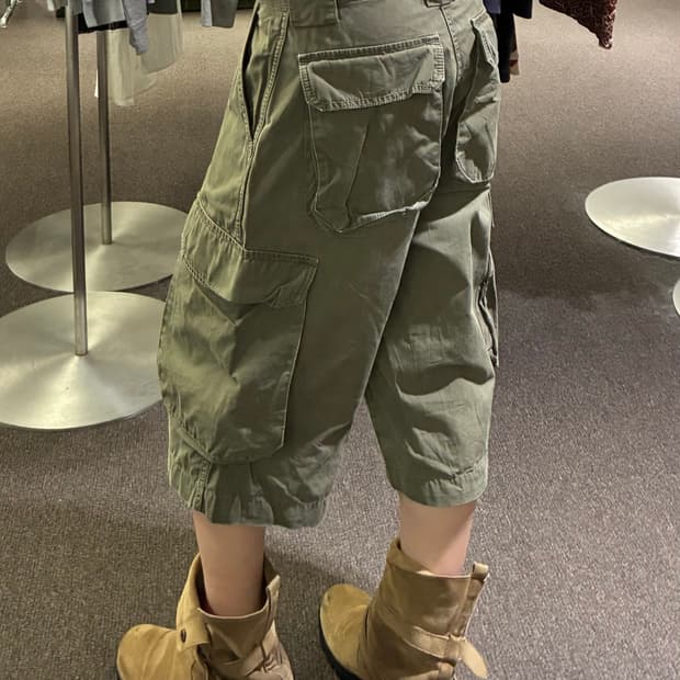 M)Americanino 빈티지 카키 버뮤다 카고 쇼츠