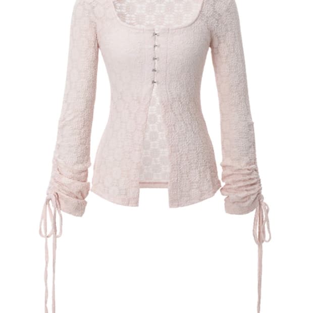 쓰리타임즈 포지 레이스 탑 핑크