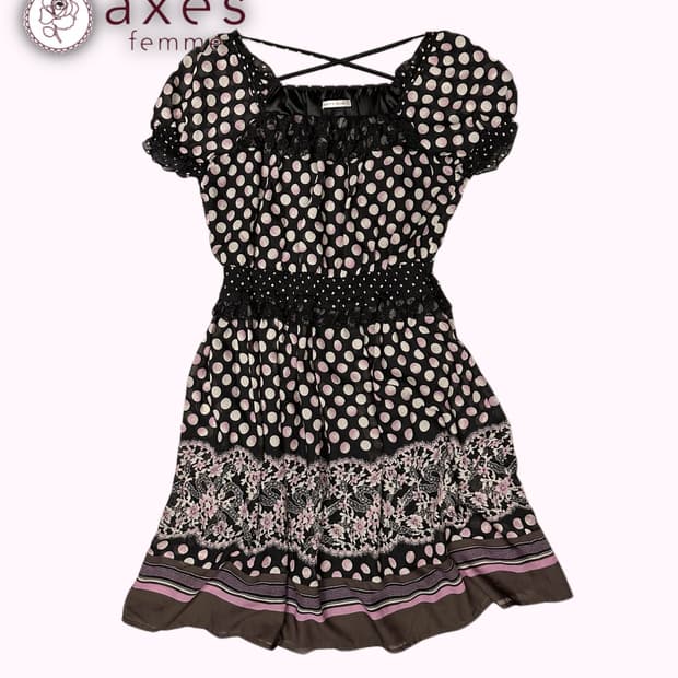 purple dot lace dress