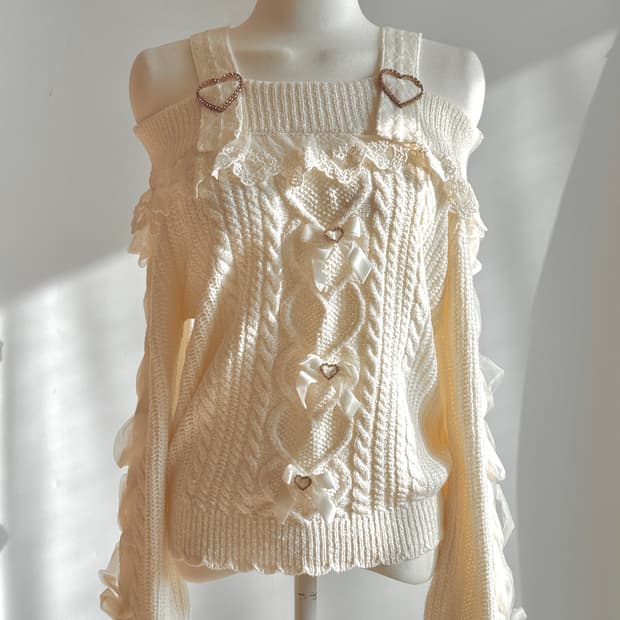 Lizlisa 오프숄더 니트 히메갸루 달천깔 양산형 일브