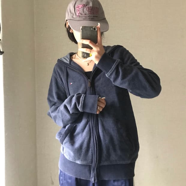 타미힐피거 데님 후드집업