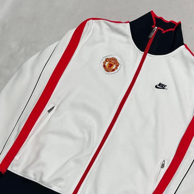 L 나이키 맨유 라인 화이트 트랙탑 