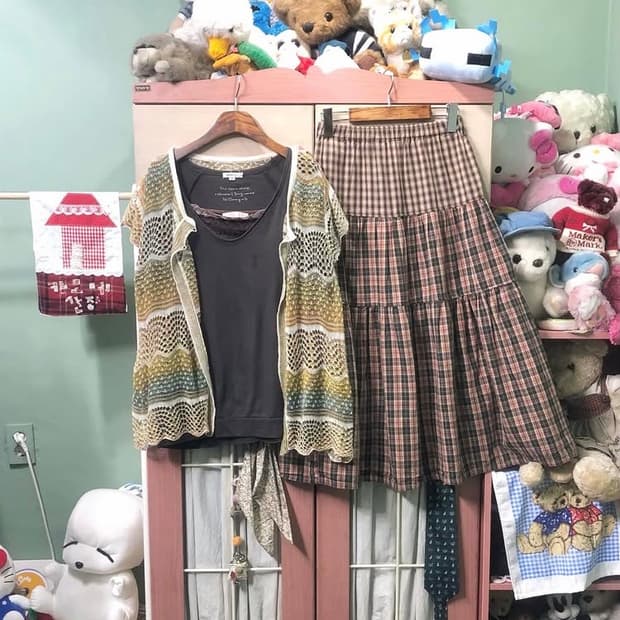 카모메산장 빈티지 코디세트