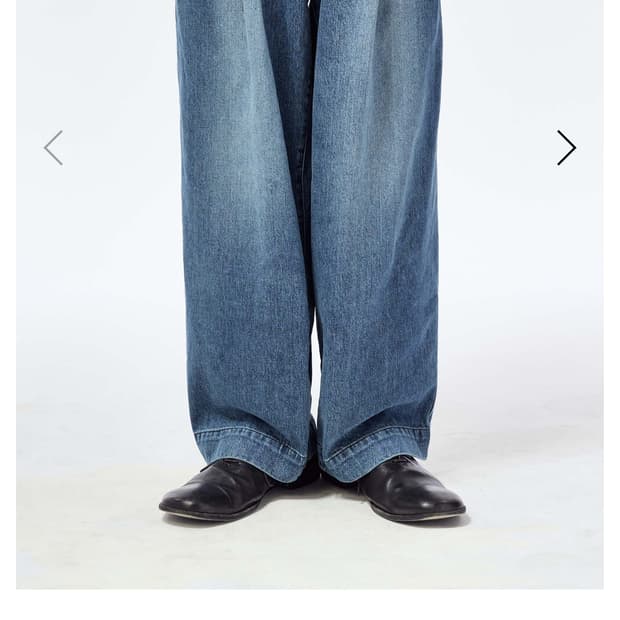 [3,L][새상품] 이얼즈어고 원턱 와이드 데님 팬츠 라이트 인디고