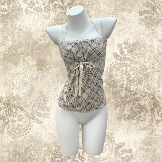 Burberry check halter slip top