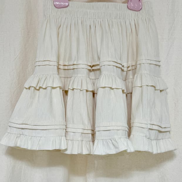 빈티지 아이보리 밴딩 캉캉스커트