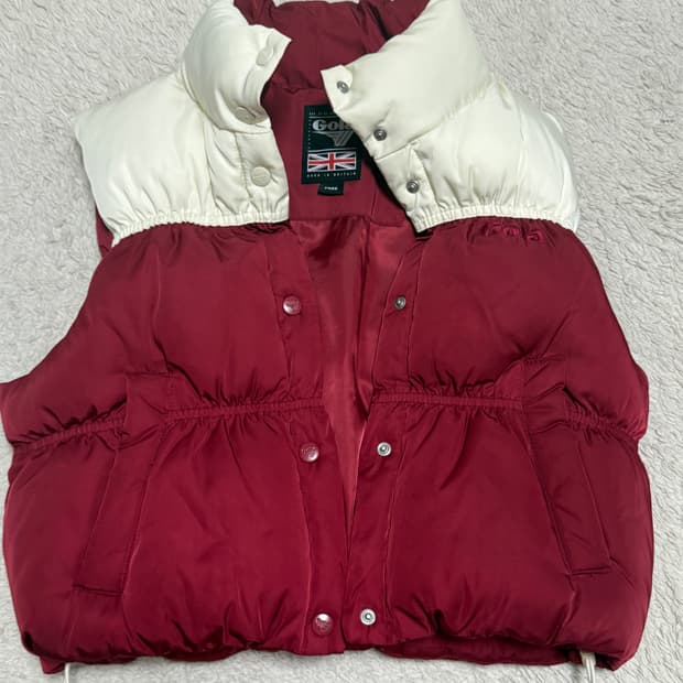 Gola 패딩 조끼 버건디