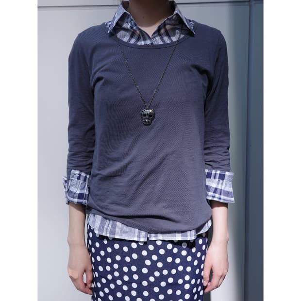 빈티지 네이비 차콜 슬리브