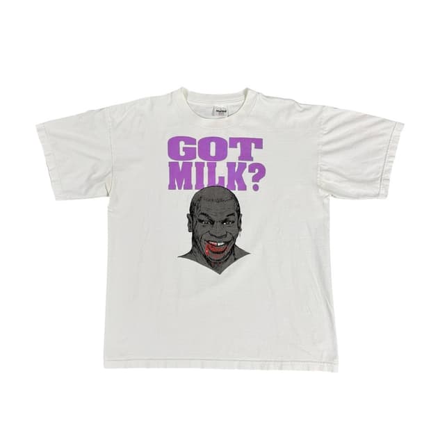 빈티지 90s Tyson Got Milk 타이슨 갓밀크 패러디 티셔츠
