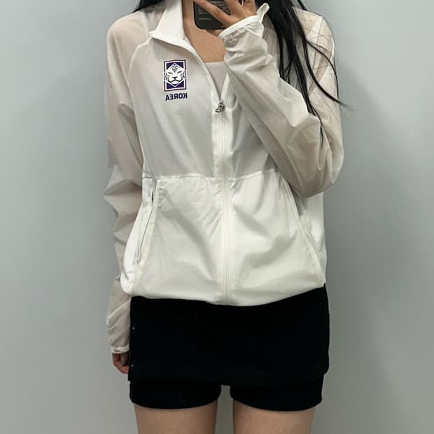 나이키 코리아 국대 화이트 경량 바람막이