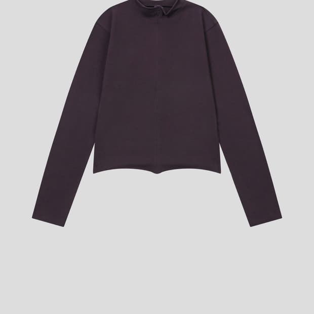HALF ZIP LONG TOP PURPLE