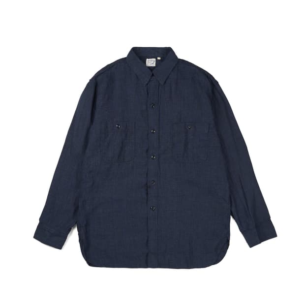 Orslow Indigo Linen Work Shirt Indigo Ch