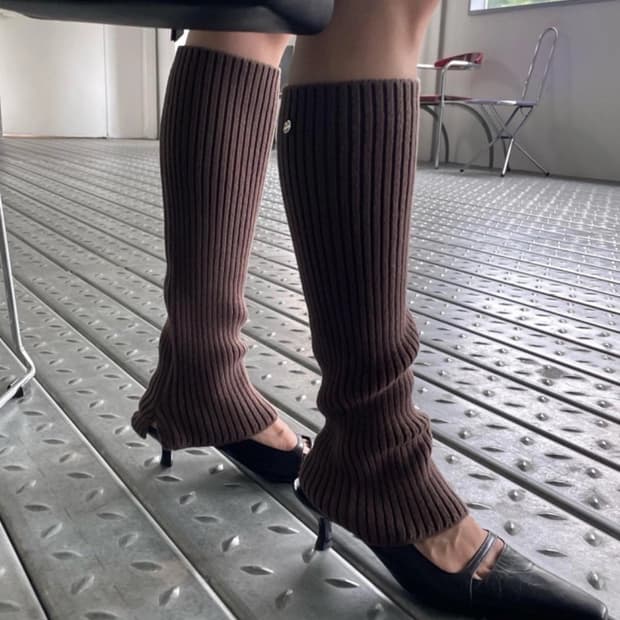 브리드 레그워머 브라운 새상품