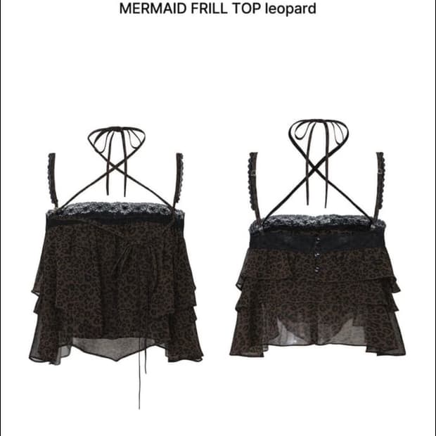 페인오어플레져 머메이드탑 레오파드 새상품 택o
