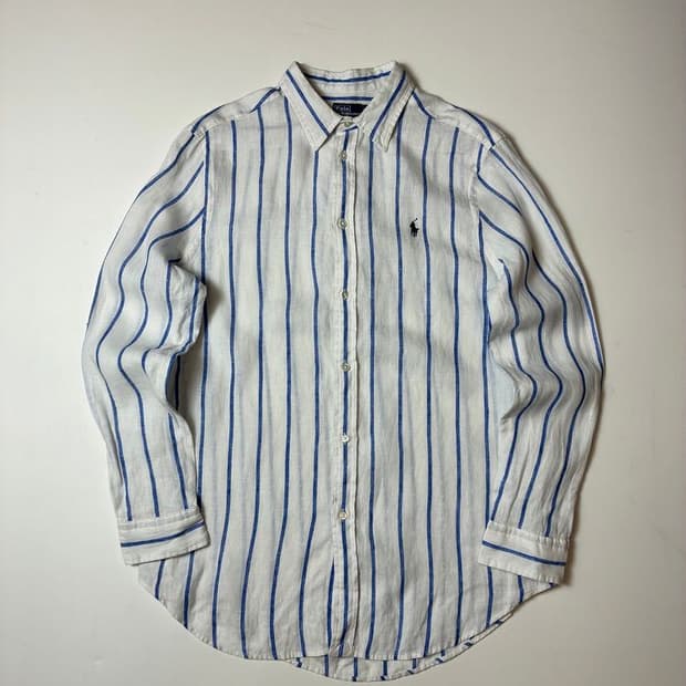 폴로 랄프로렌 화이트탭 신형 100% 린넨 셔츠 PN8410