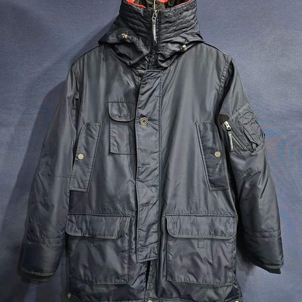 하버 파카 네이비컬러 남성 100 덕다운 야상패딩 