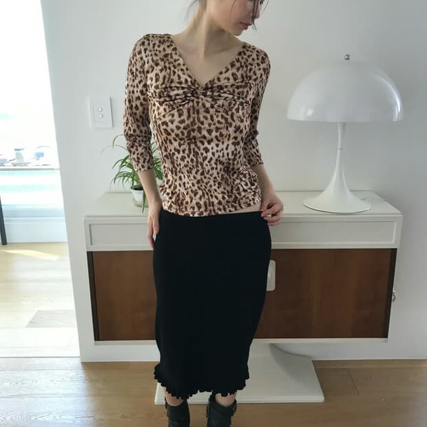 vintage leopard pattern top