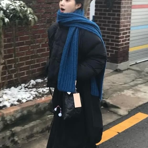 시눈 Sinoon 헤어리 코지 머플러 (블루)