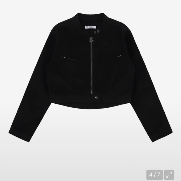 팬시클럽 바이커 크롭 자켓