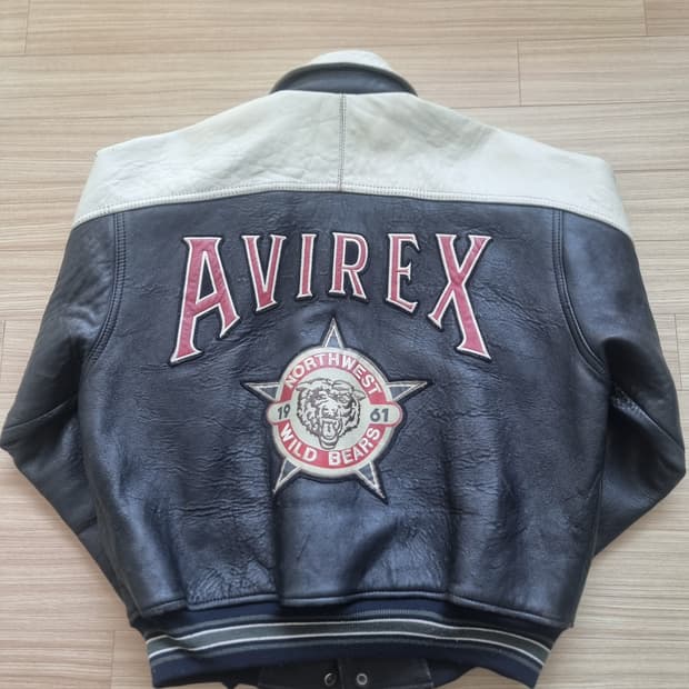 90~00s 아비렉스 와일드베어 레더 바시티 자켓