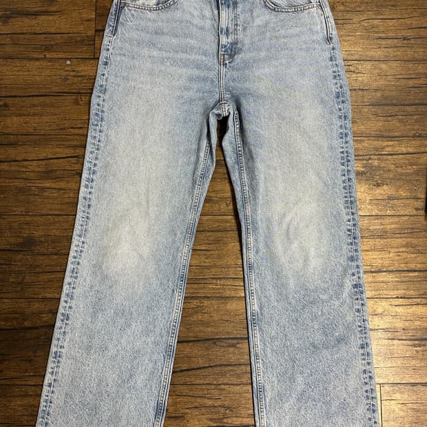 자라 ZARA 연청 데님 팬츠 허리34 세미와이드핏 워싱 청바지