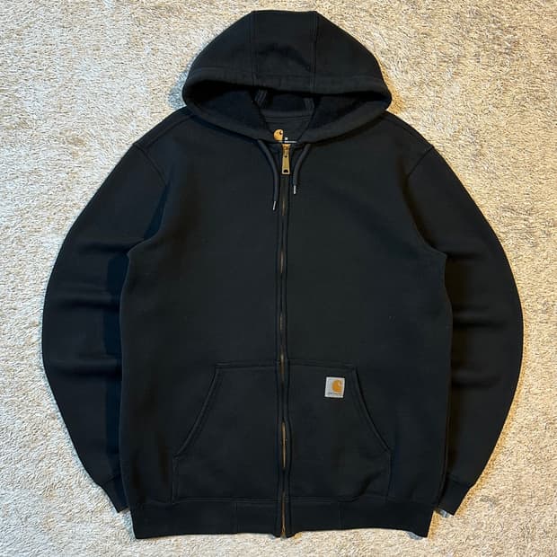 칼하트 CARHARTT 루즈핏 미드웨이트 후드집업 블랙