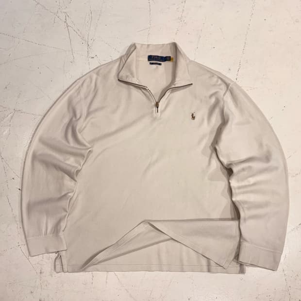 폴로 신형 RSTATE RIB 아이보리 하프집업 니트