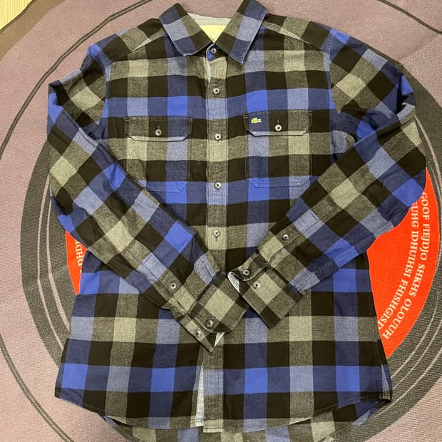 라코스테 체크셔츠 L