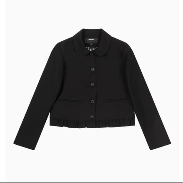 오헤시오 라운드 프릴 자켓 블랙