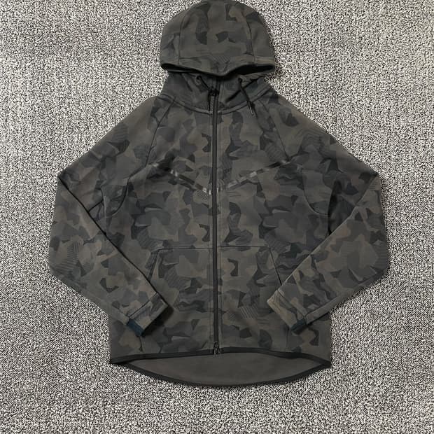 빈티지9. 나이키 테크 플리스 윈드러너 카모플라쥬 후드 집업 자켓 스웻