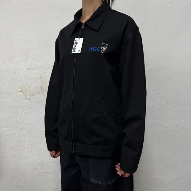 히스테릭글래머 블랙컬러 HGC 자수로고 코튼 워크 자켓