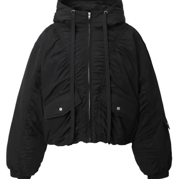 쓰리타임즈 실키 푸퍼 패딩 블랙