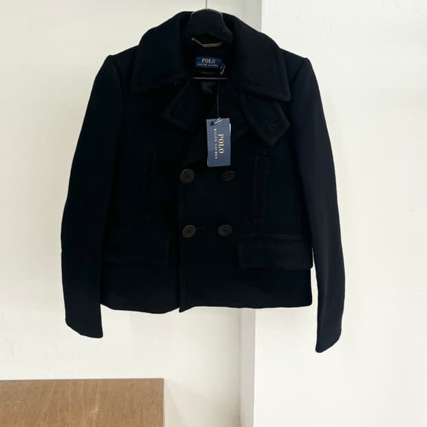 폴로 랄프로렌 블랙 울 블렌드 피코트