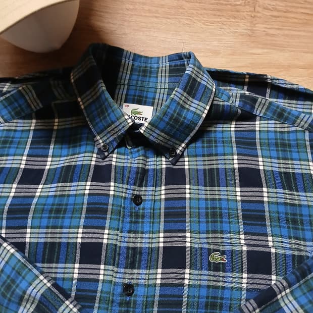lacoste 라코스테 체크 로고 체크 셔츠 남방 빈티지