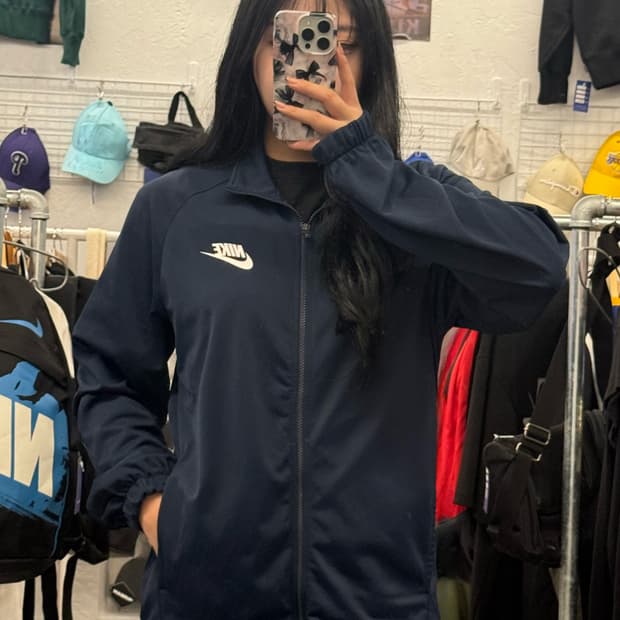 나이키 로고 NSW 트랙탑 네이비 져지 XL