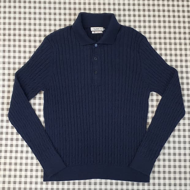 올젠 캐시미어 꽈배기 니트 카라티 남자95