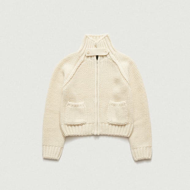 더바넷 솝 집업 니트 가디건 아이보리