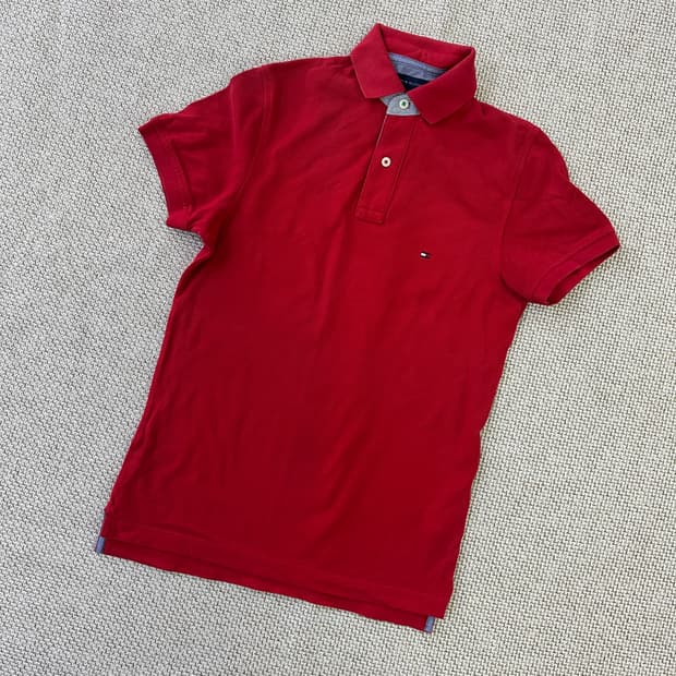 XS 타미힐피거 카라 반팔 티셔츠 0327D