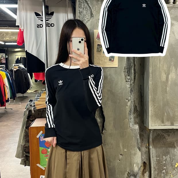 아디다스 긴팔티 블랙 XS #csz1347