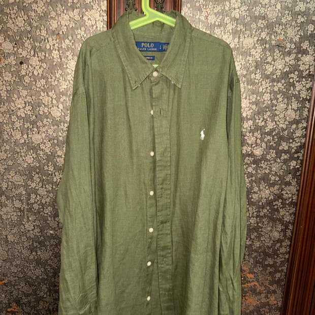 폴로 린넨셔츠 올리브색